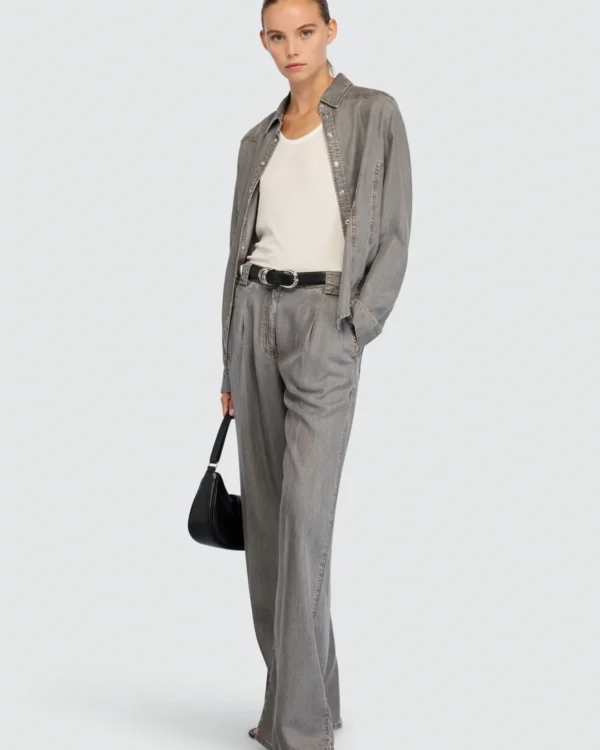 Pantalone in chambray gamba dritta Semicouture