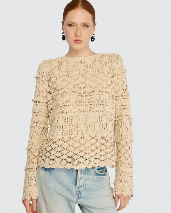 Maglia traforata SemiCouture in cotone elegante