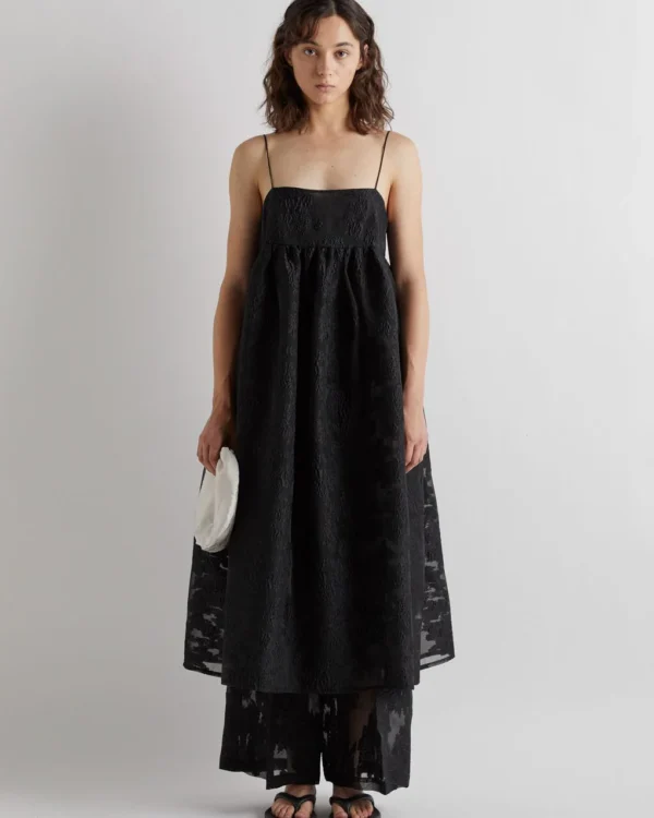 Abito Midi Nero Elegante Donna