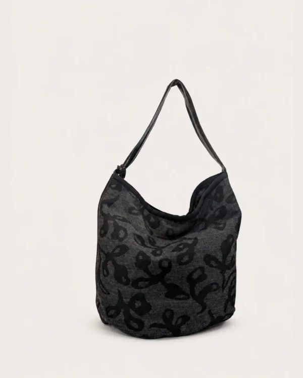 Borsa a secchiello in lana antracite