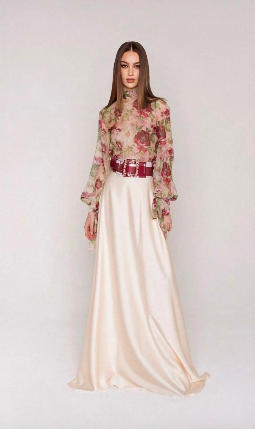 Gonna Lunga in Raso Giada Curti | FYSIS STORE Gonna Lunga in Raso Giada Curti