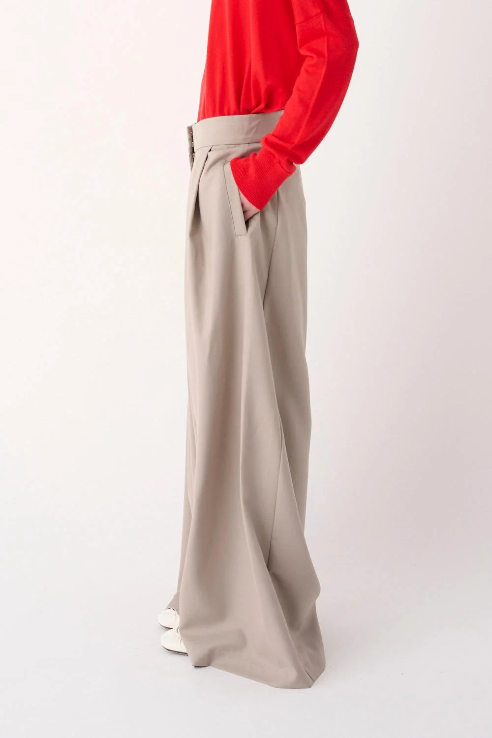 Pantalone Ampio Misto Lana Mei Mei j | FYSIS STORE Pantalone Ampio Misto Lana Mei Mei j - immagine 2