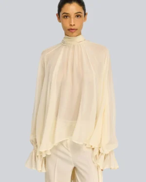 Blusa Renie Semicouture Georgette Burro