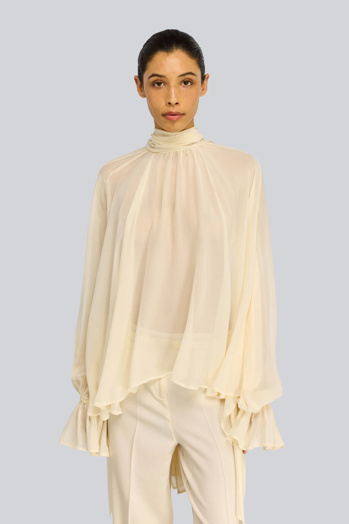 Blusa Renie Semicouture Georgette Burro | FYSIS STORE Blusa Renie Semicouture Georgette Burro