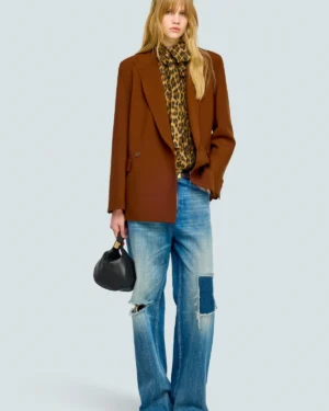 Outfit elegante con giacca Semicouture in fresco lana e jeans