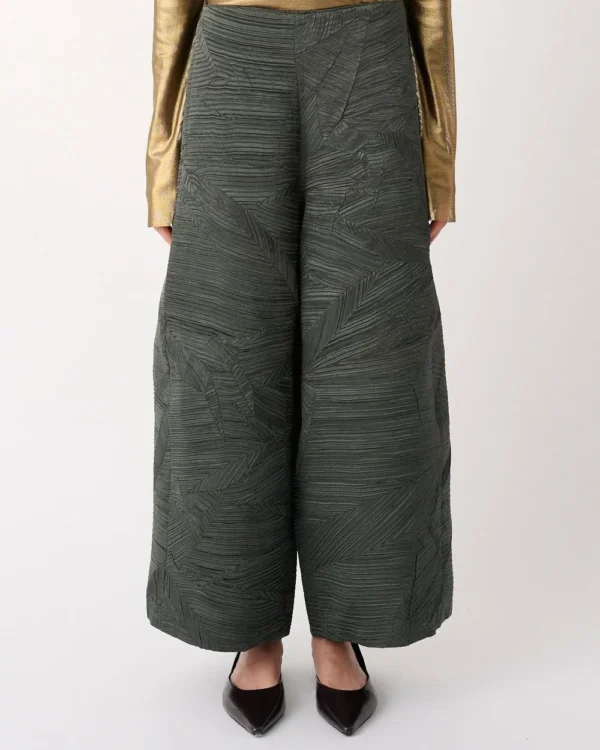 Pantalone plissettato verde ampio alla caviglia Mei Mei J Fysis Store