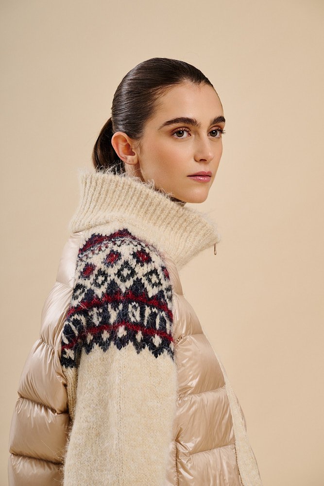 Piumino Ibrido Montereggi Beige | FYSIS STORE dettaglio-piumino-ibrido-montereggi-jacquard