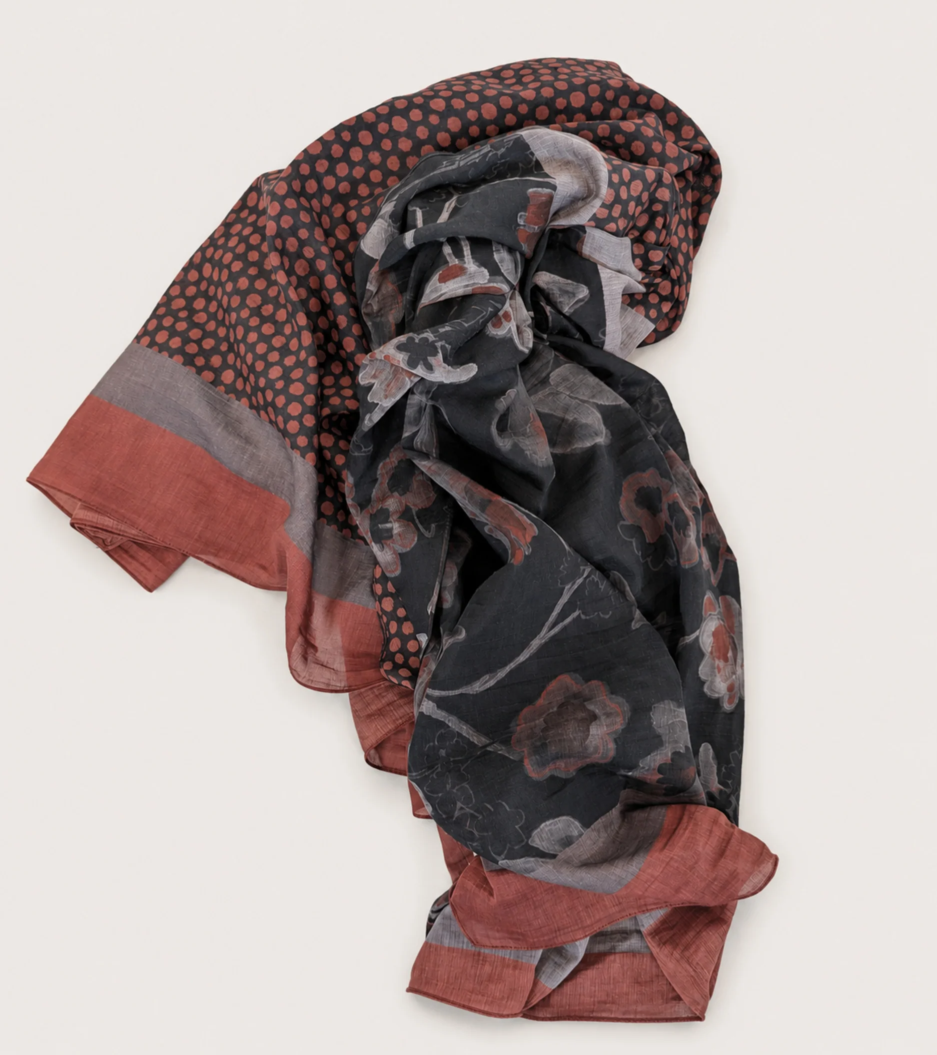 Sciarpa Cotone Seta Fiori Pois Alessia Santi | FYSIS STORE Sciarpa Cotone Seta Fiori Pois Alessia Santi - immagine 2