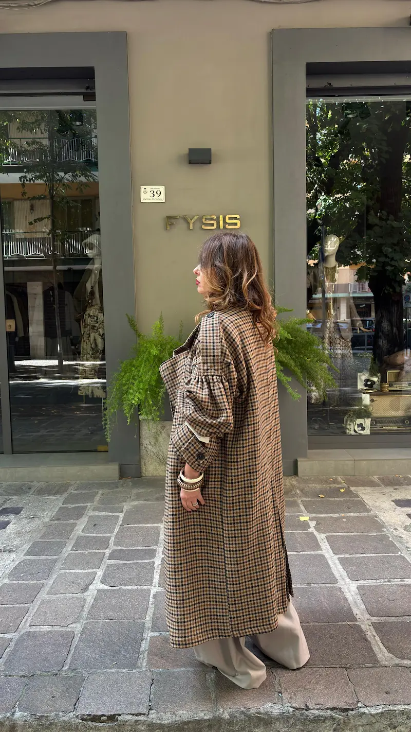 Trench Over Pied De Poule Rex Jacqueur | FYSIS STORE Trench Over Pied De Poule Rex Jacqueur - immagine 2